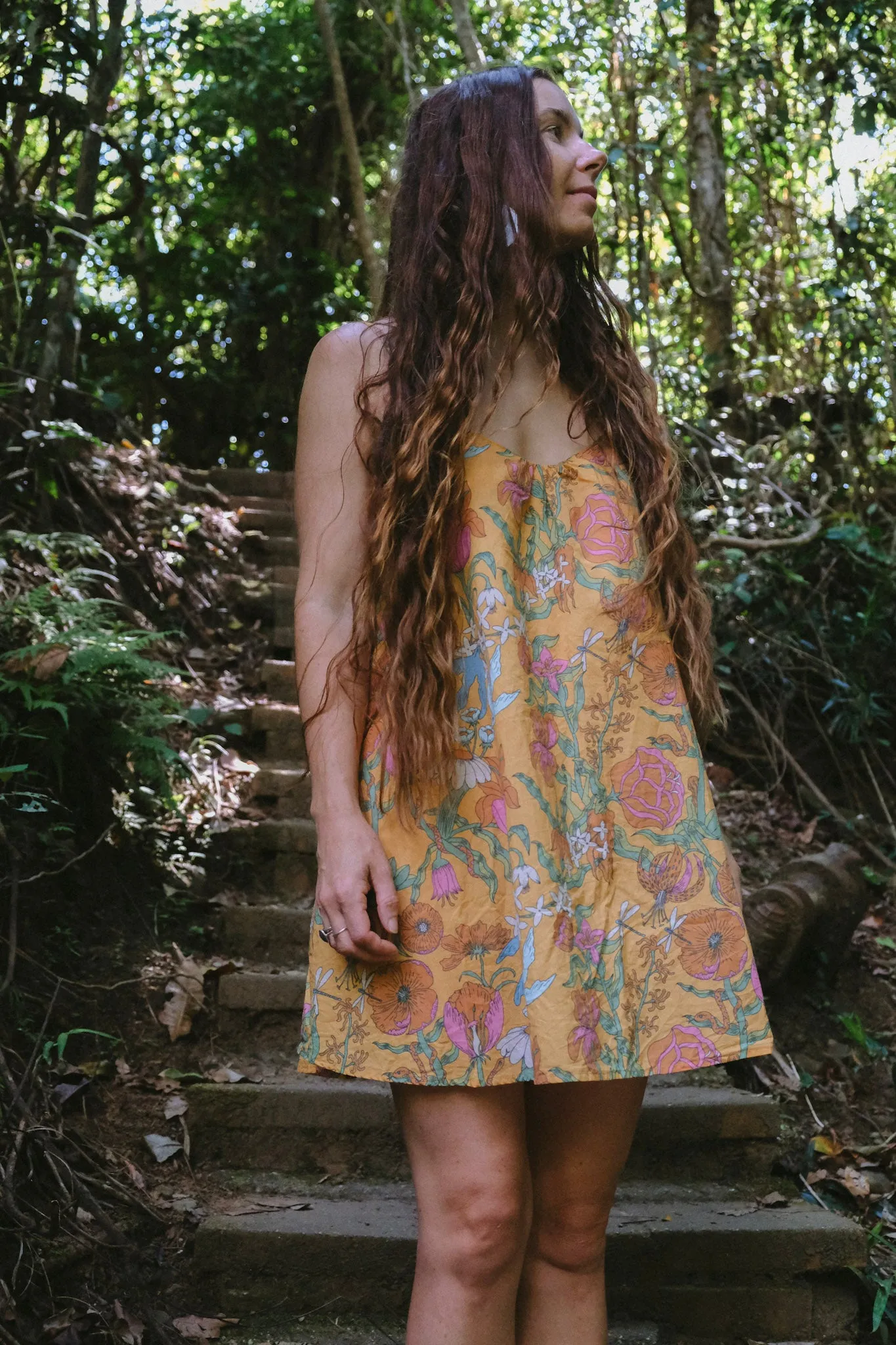 Lucia Mini Dress - Witch's Garden - Sunny Yellow