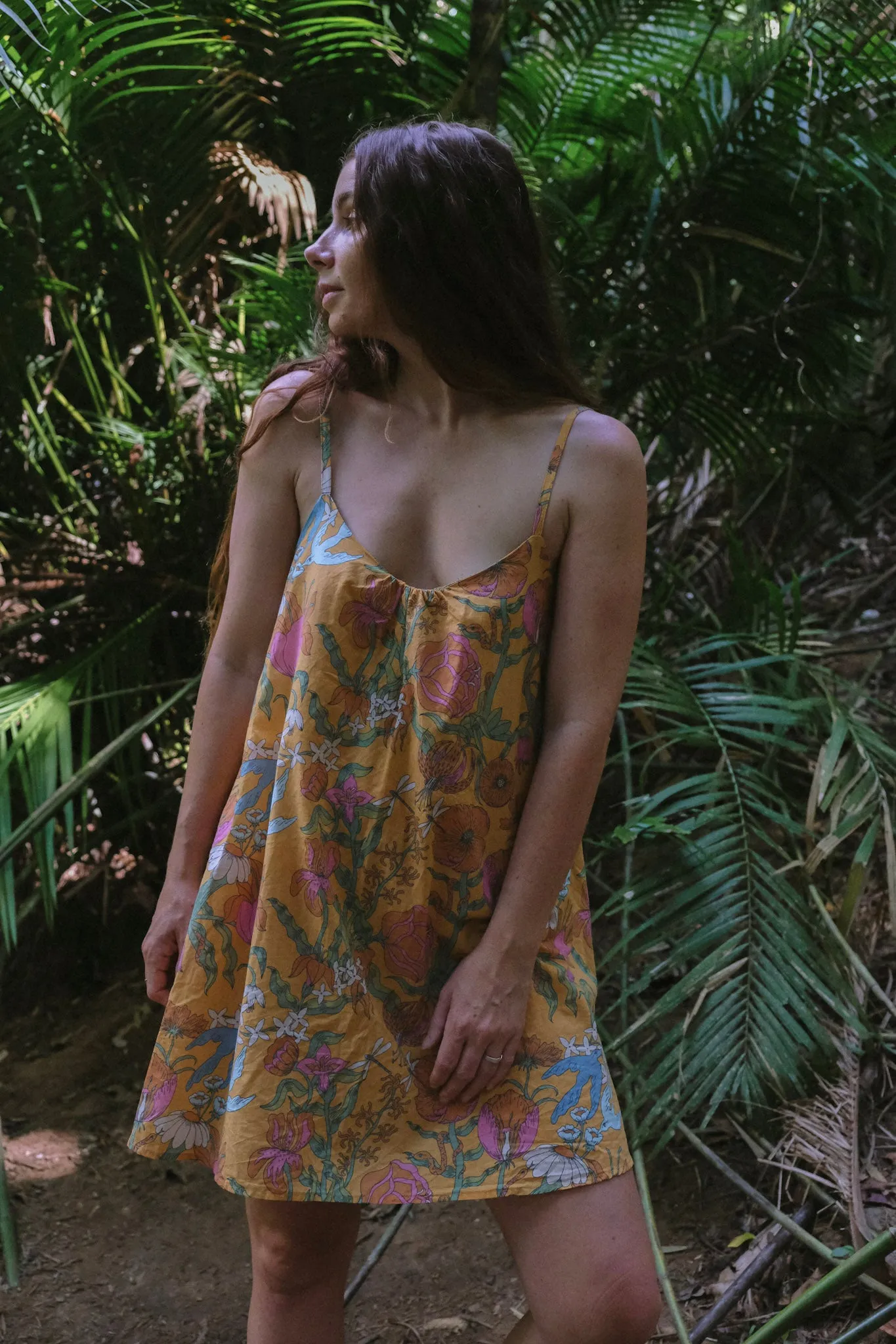 Lucia Mini Dress - Witch's Garden - Sunny Yellow