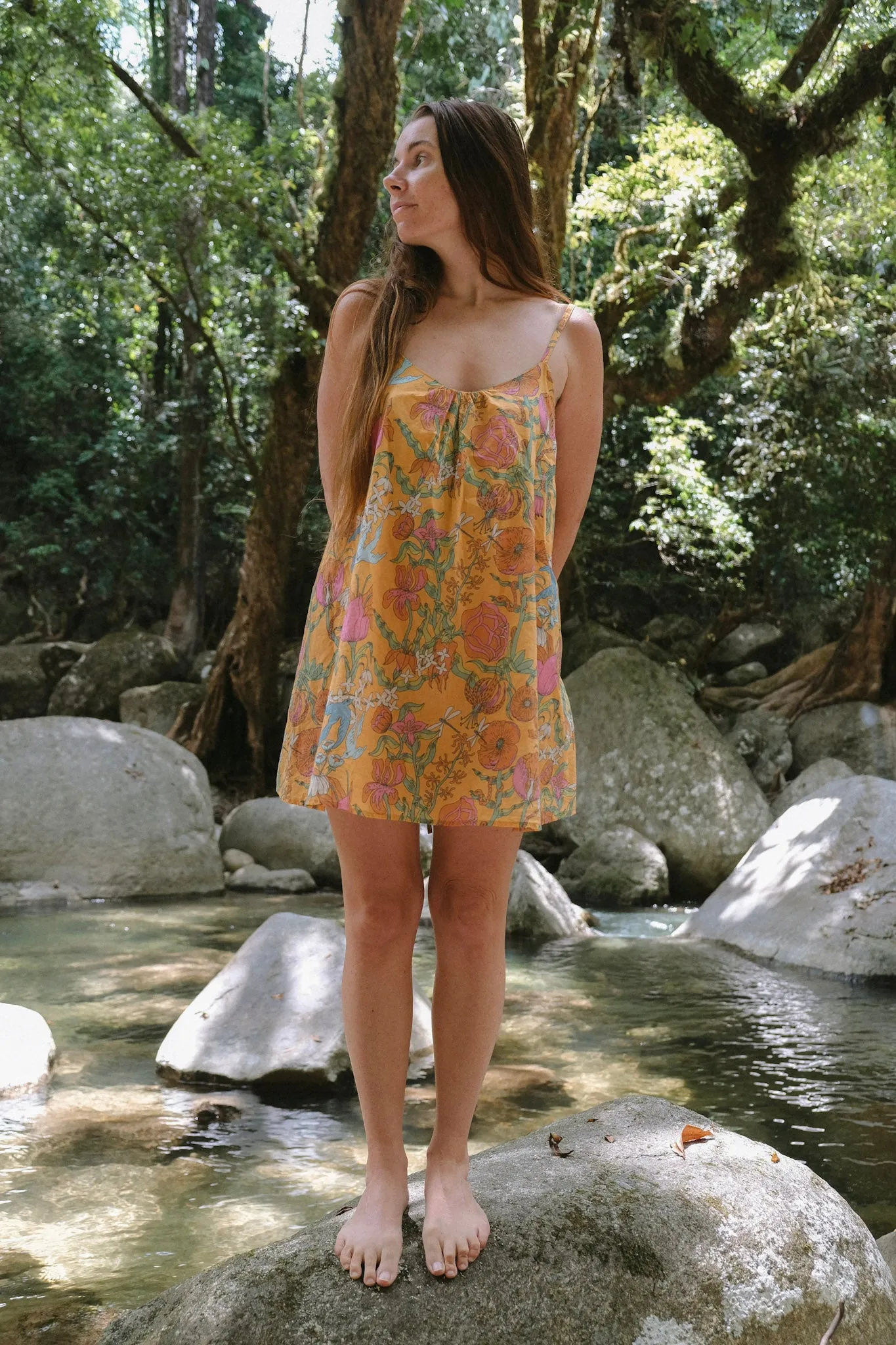 Lucia Mini Dress - Witch's Garden - Sunny Yellow