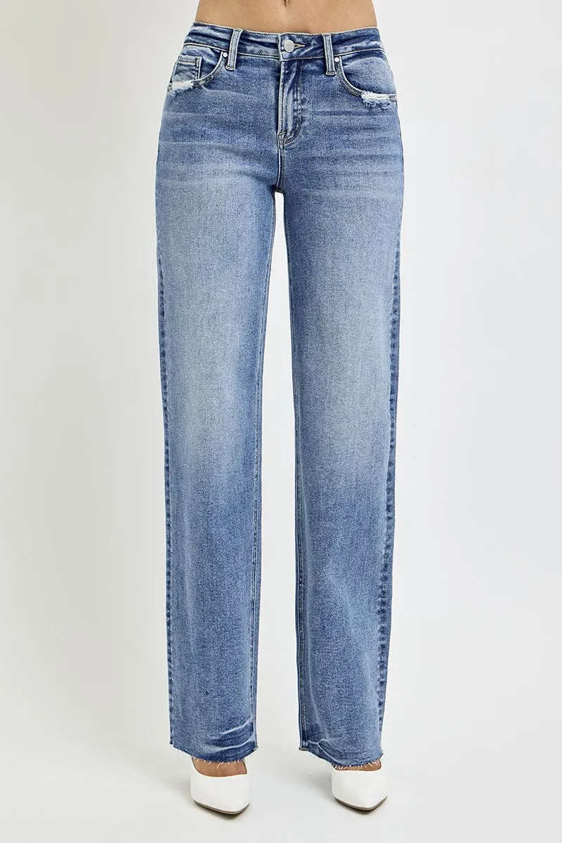 Mackenzie High Rise Straight Leg Jeans with Pockets