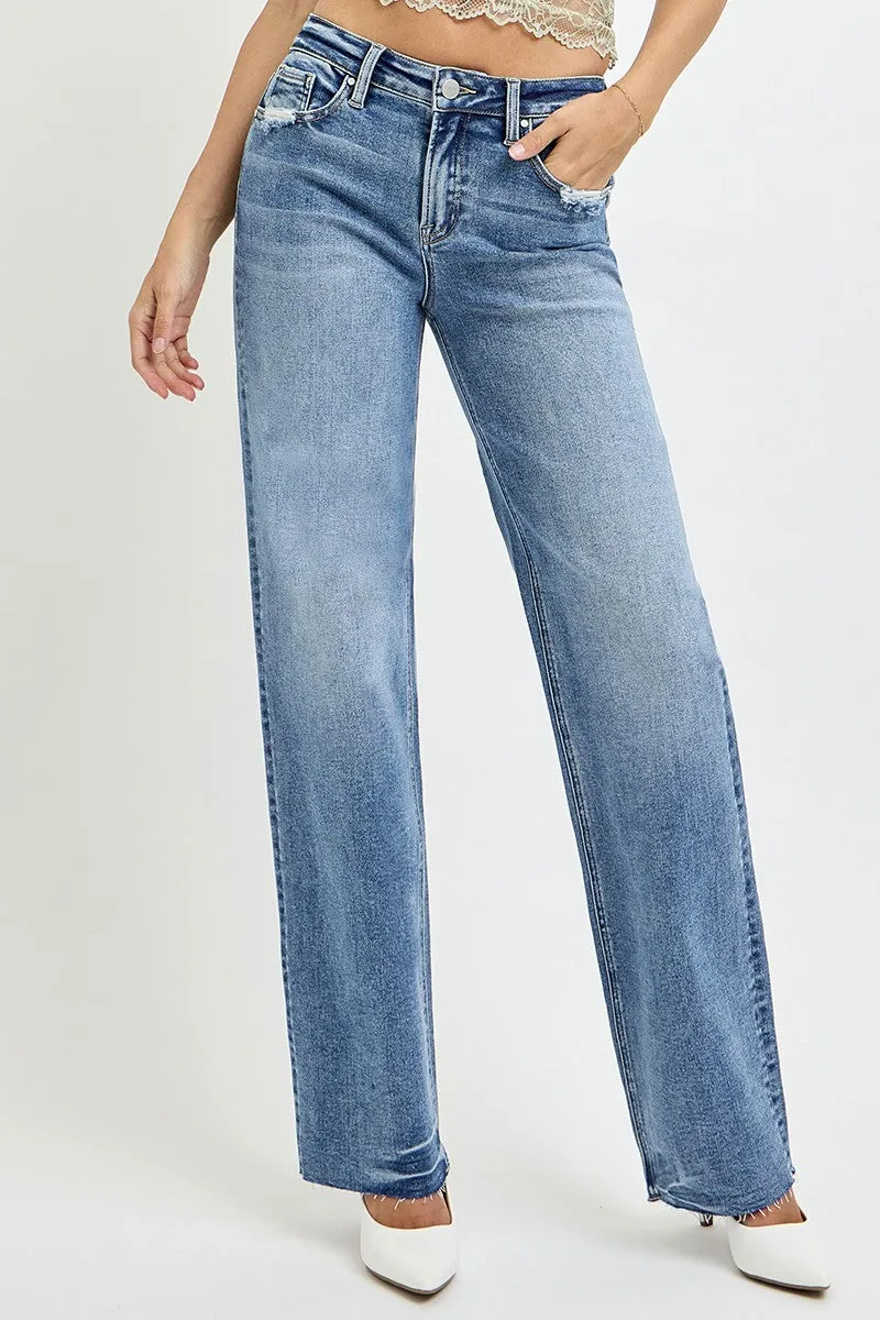 Mackenzie High Rise Straight Leg Jeans with Pockets
