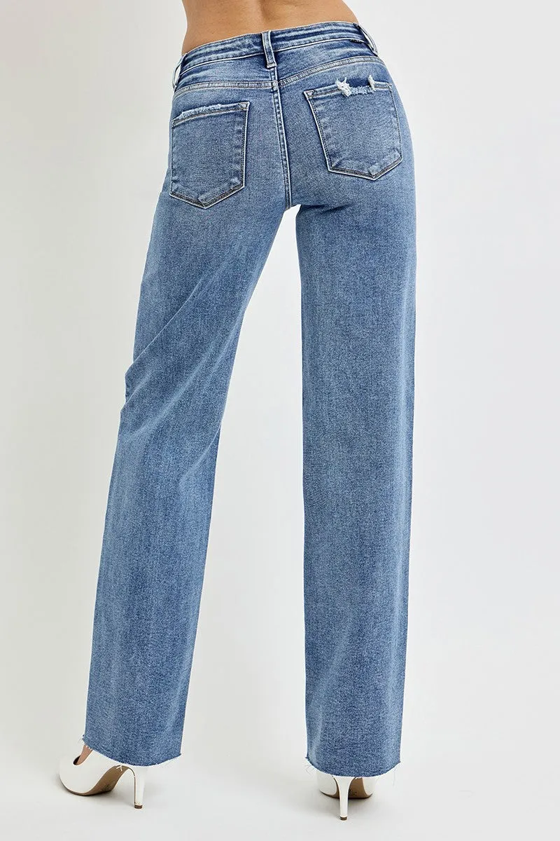 Mackenzie High Rise Straight Leg Jeans with Pockets