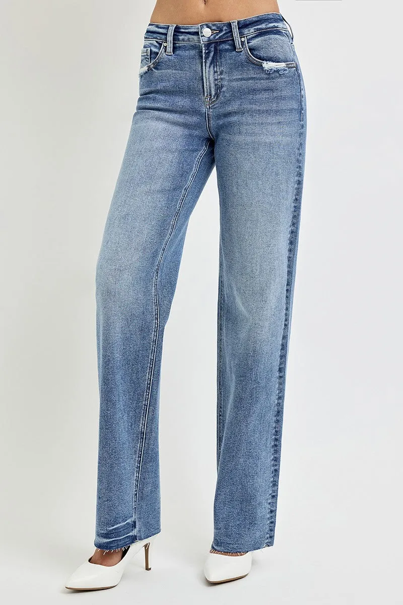 Mackenzie High Rise Straight Leg Jeans with Pockets