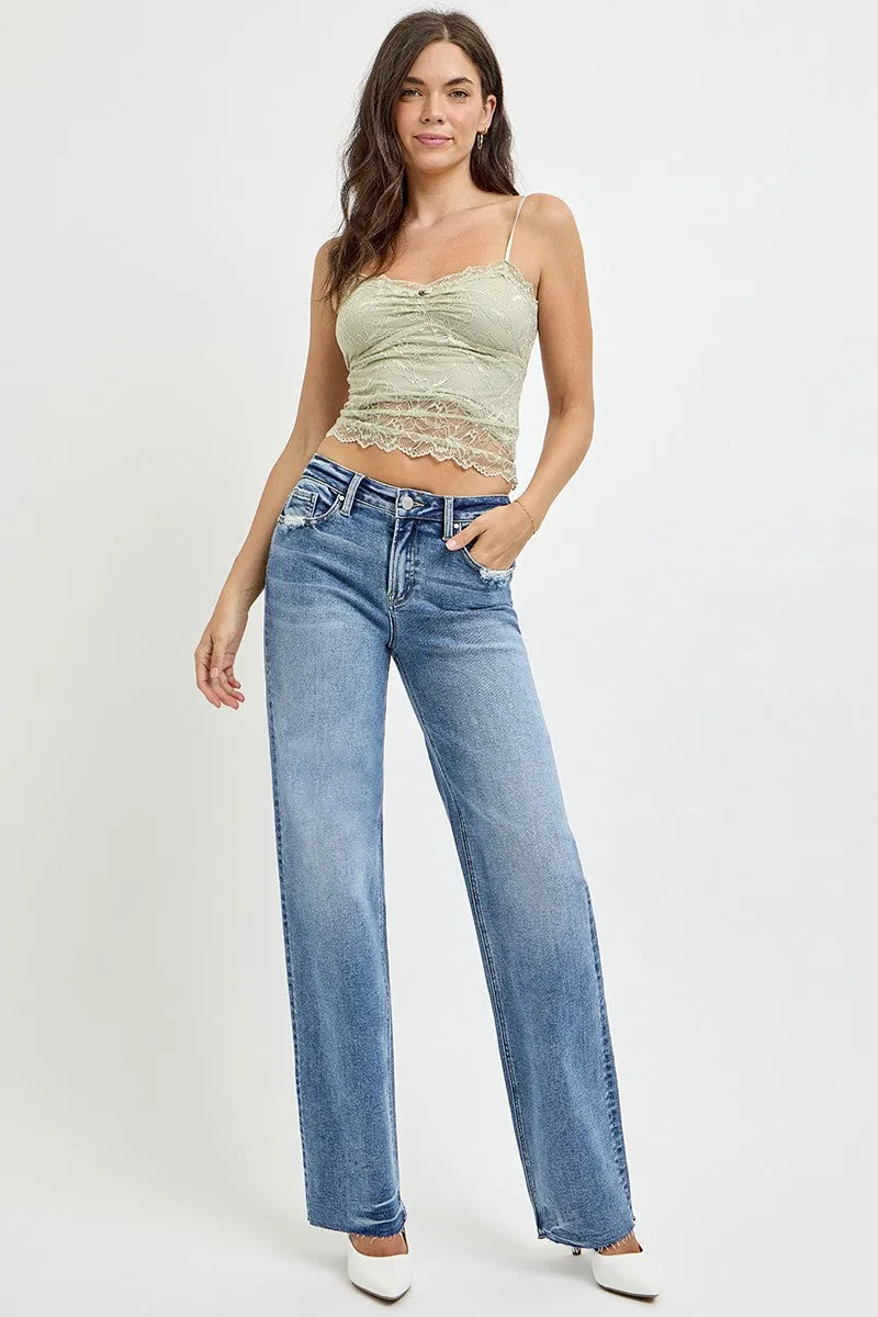 Mackenzie High Rise Straight Leg Jeans with Pockets
