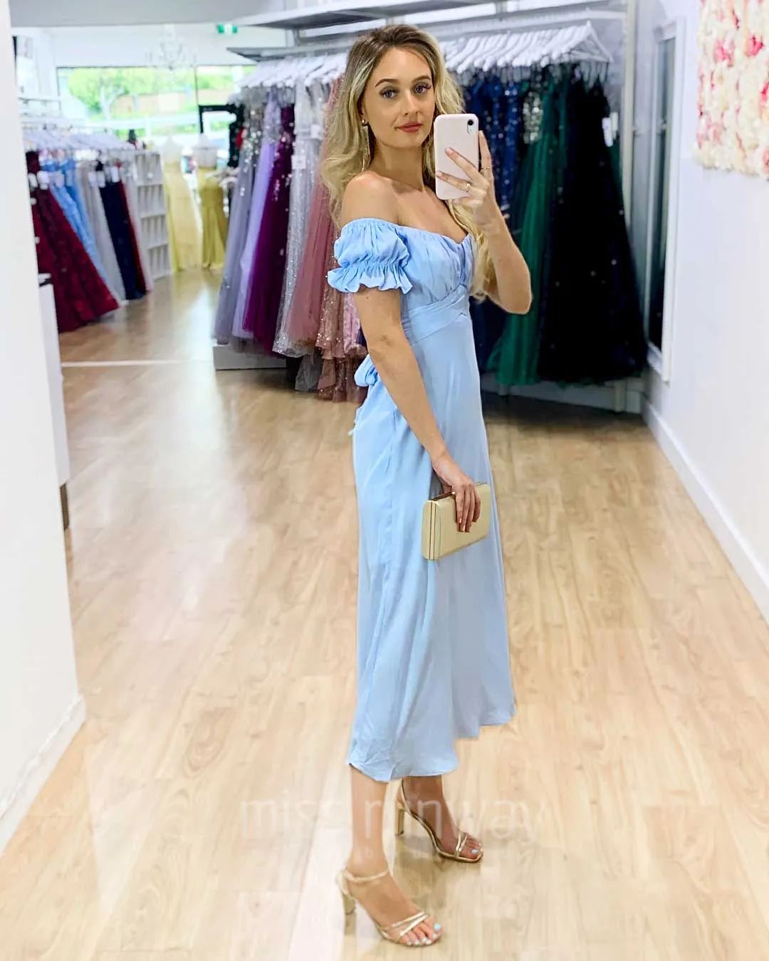 Masie Midi Dress - Light Blue
