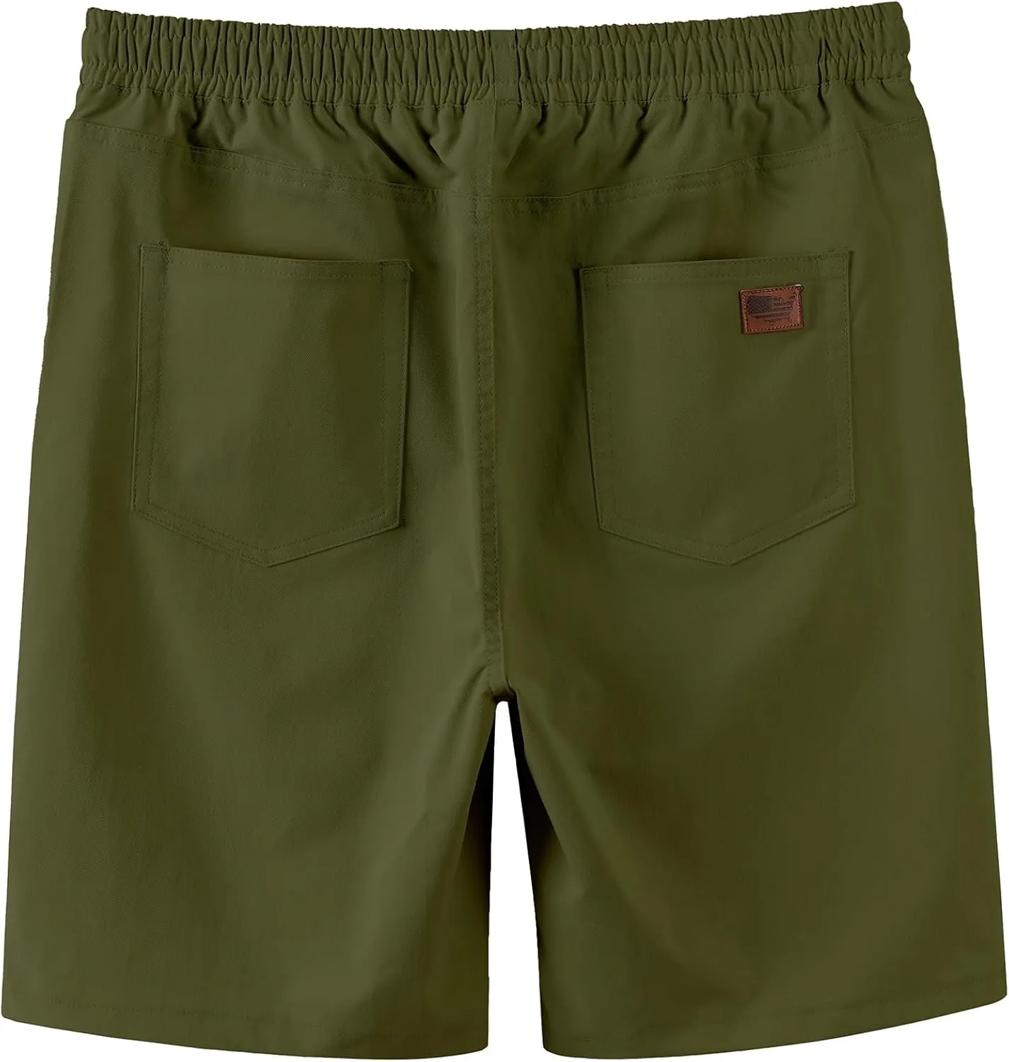Mens Casual Shorts Summer Drawstring Twill Chino Short Golf Vacation Jogger Elastic Waist Short with 4 Pockets