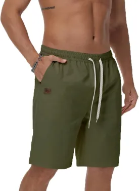 Mens Casual Shorts Summer Drawstring Twill Chino Short Golf Vacation Jogger Elastic Waist Short with 4 Pockets