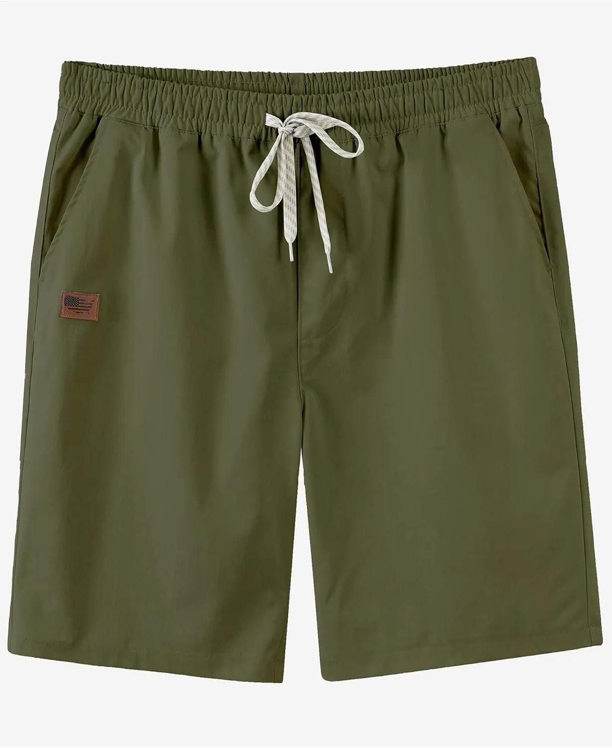 Mens Casual Shorts Summer Drawstring Twill Chino Short Golf Vacation Jogger Elastic Waist Short with 4 Pockets