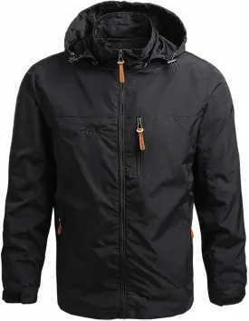 Mens Lightweight Waterproof Jacket Mountain Sport Jacket with Hooded Loose Fit Hiking Windbreaker Raincoat