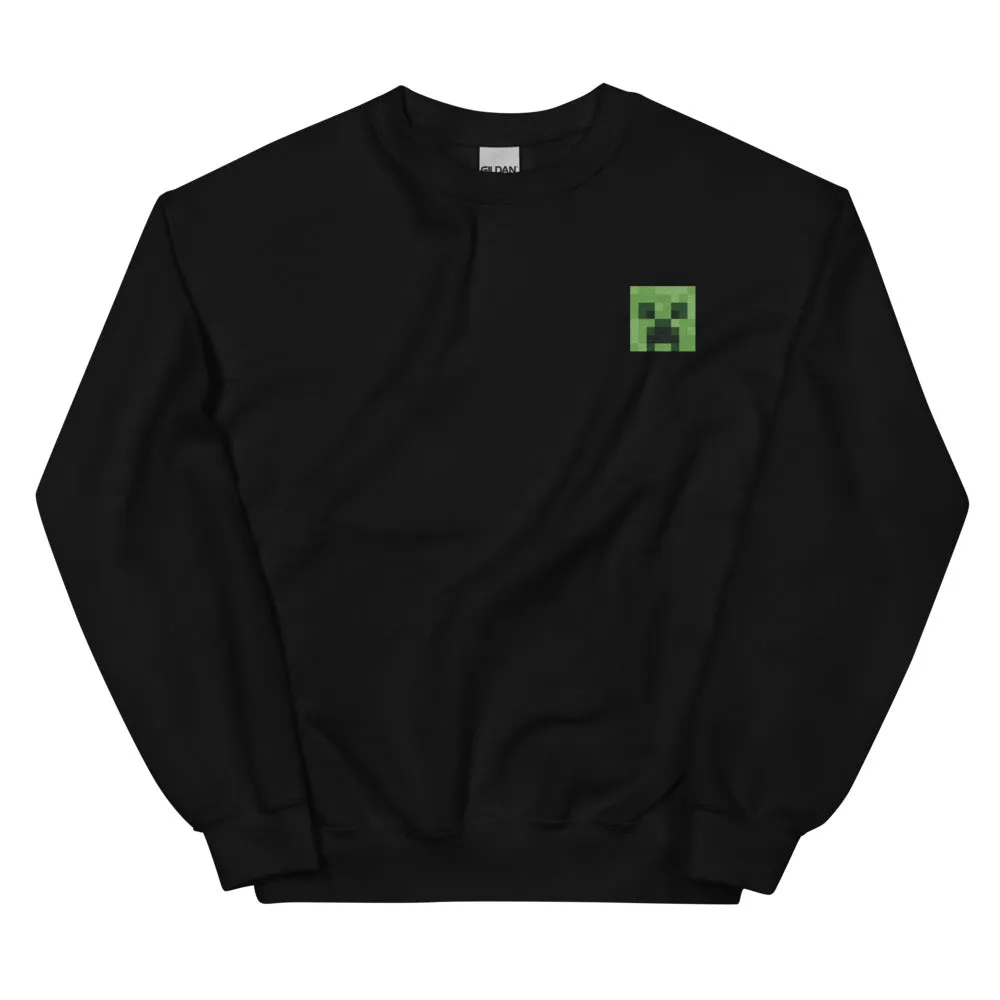 Minecraft Creeper Embroidered Adult Crewneck Sweatshirt