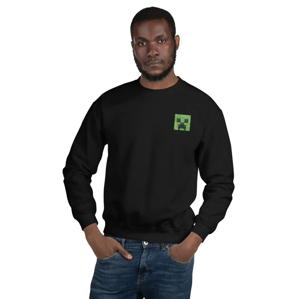 Minecraft Creeper Embroidered Adult Crewneck Sweatshirt