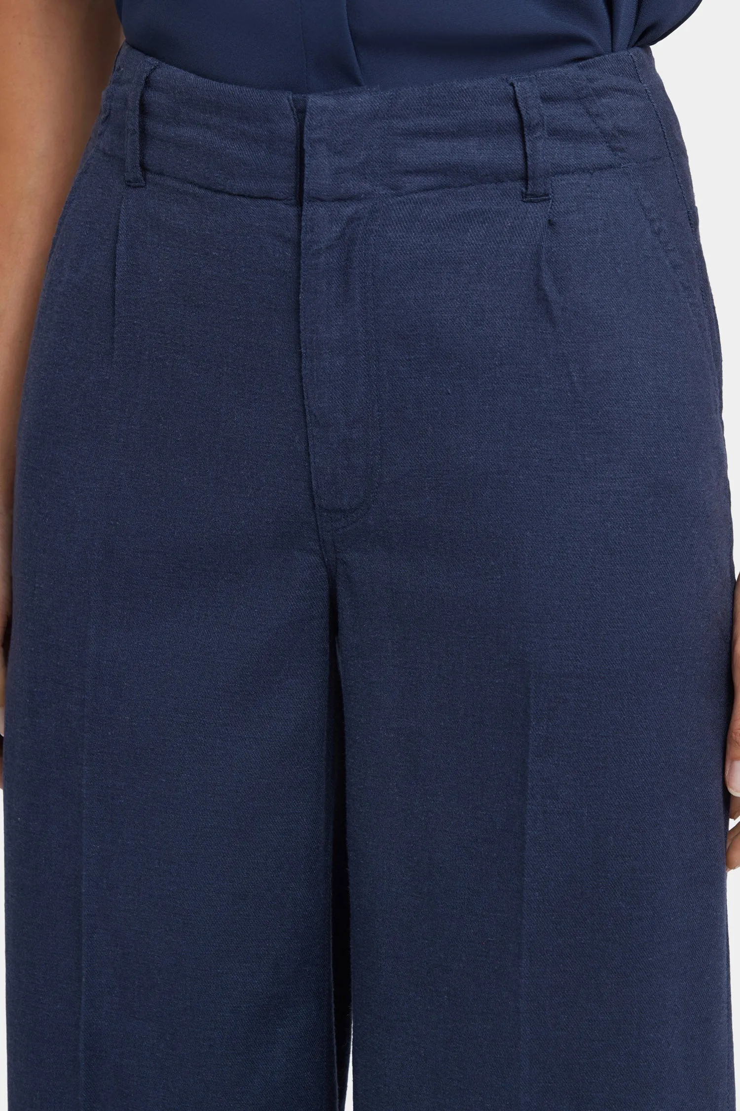 Mona Wide Leg Trouser Pants - Oxford Navy