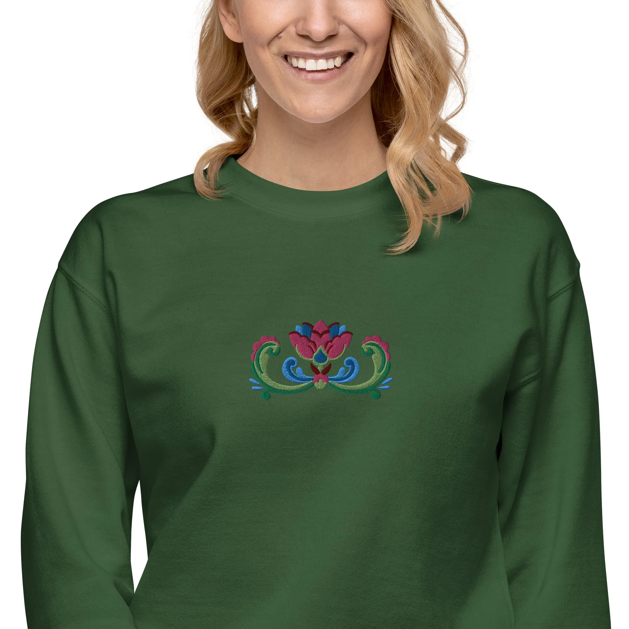 Norwegian Rosemaling Embroidered Sweatshirt