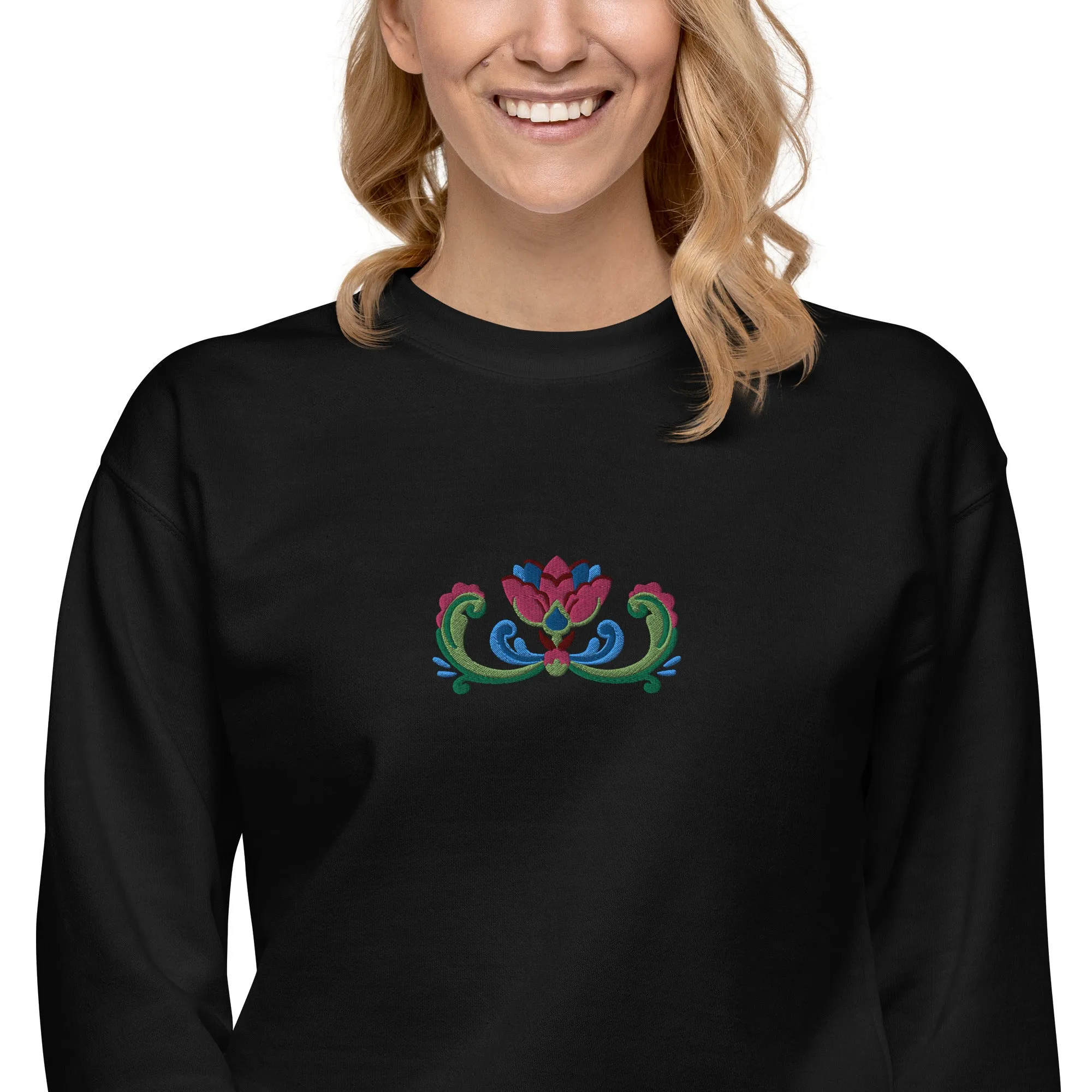 Norwegian Rosemaling Embroidered Sweatshirt