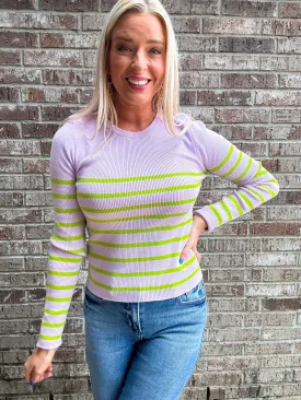 Now You Know Stripe Top = Purple and Green