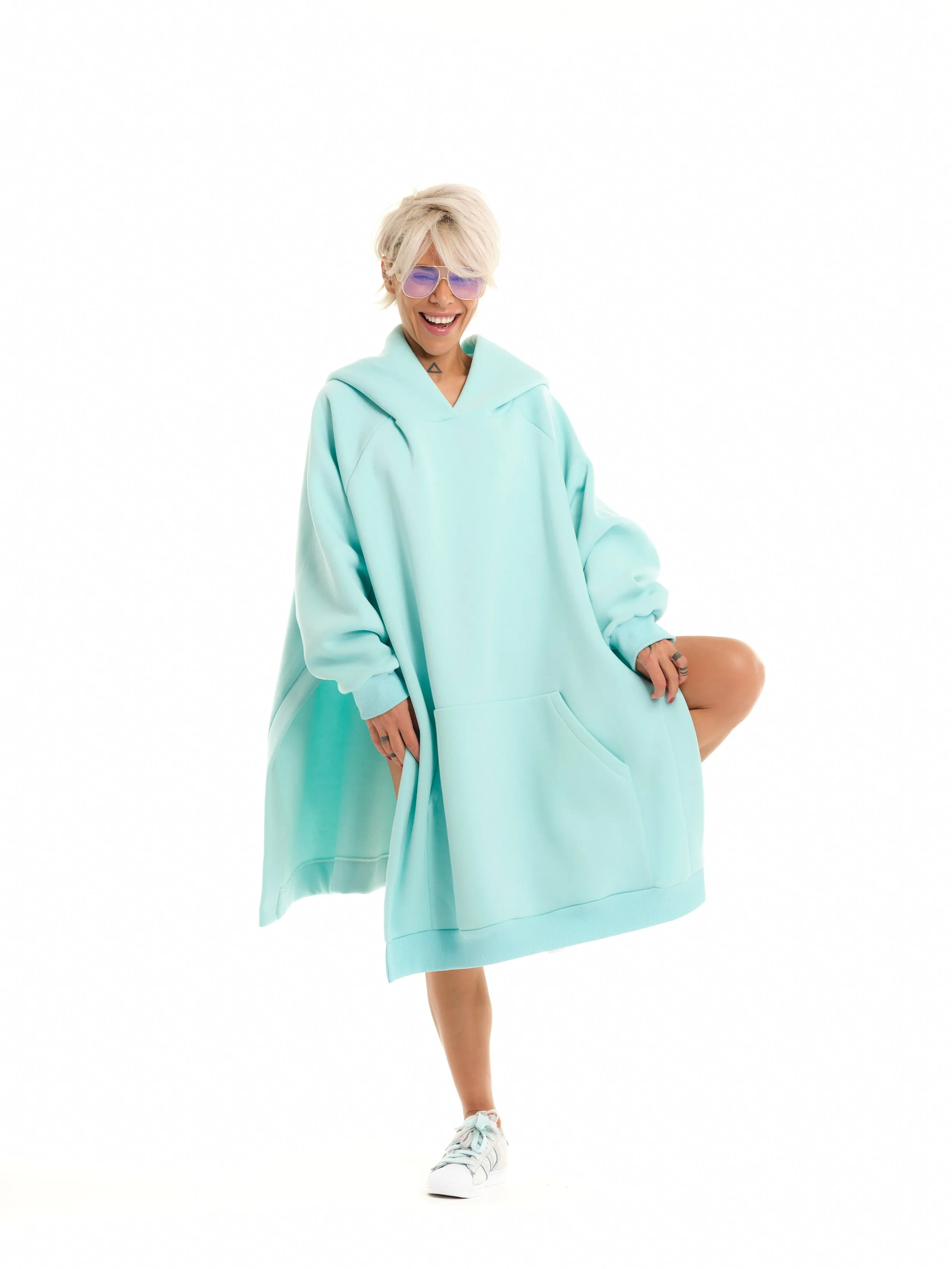 Oversized Heavyweight Blue Hoodie