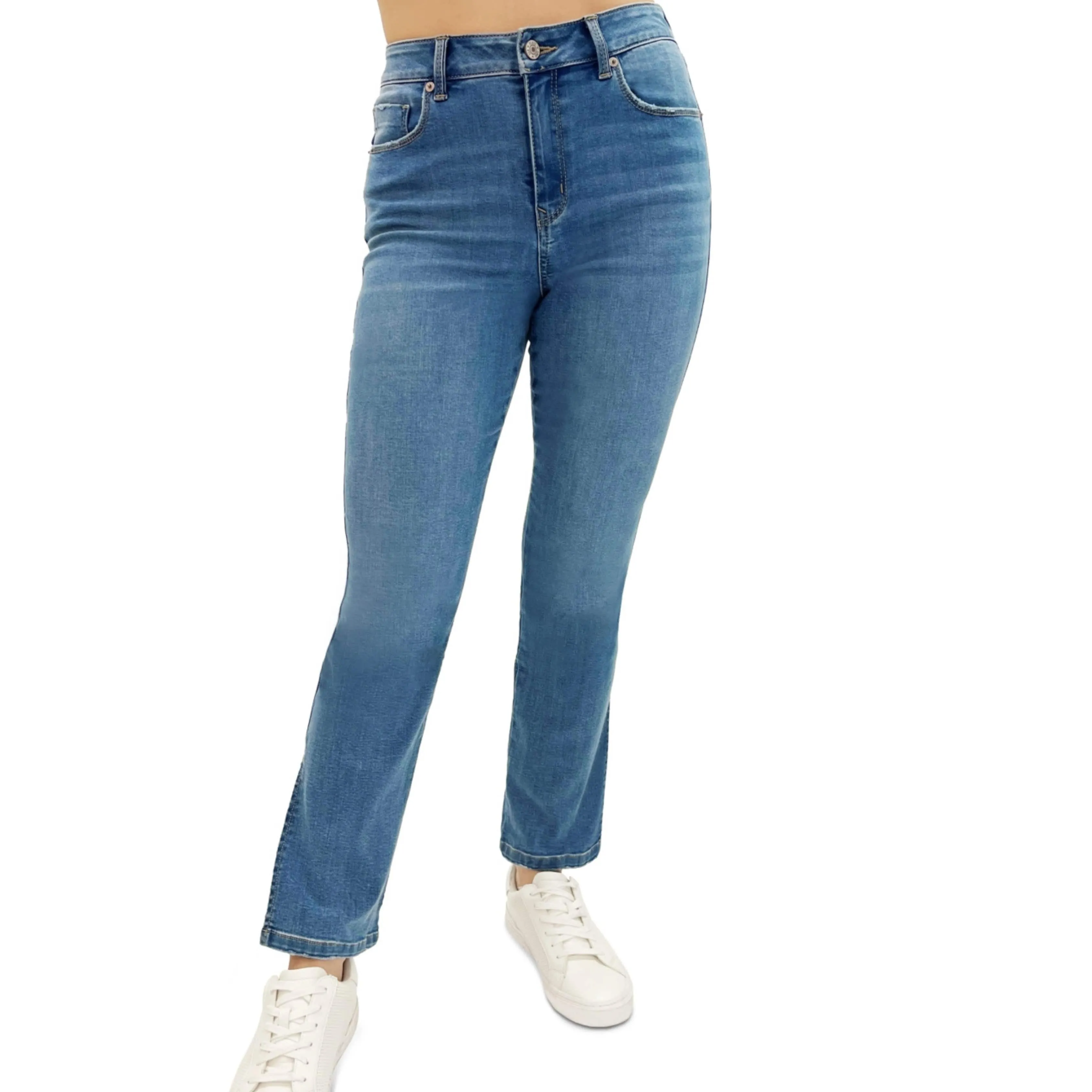 REWASH - Distressed Slim Straight-Leg Jeans