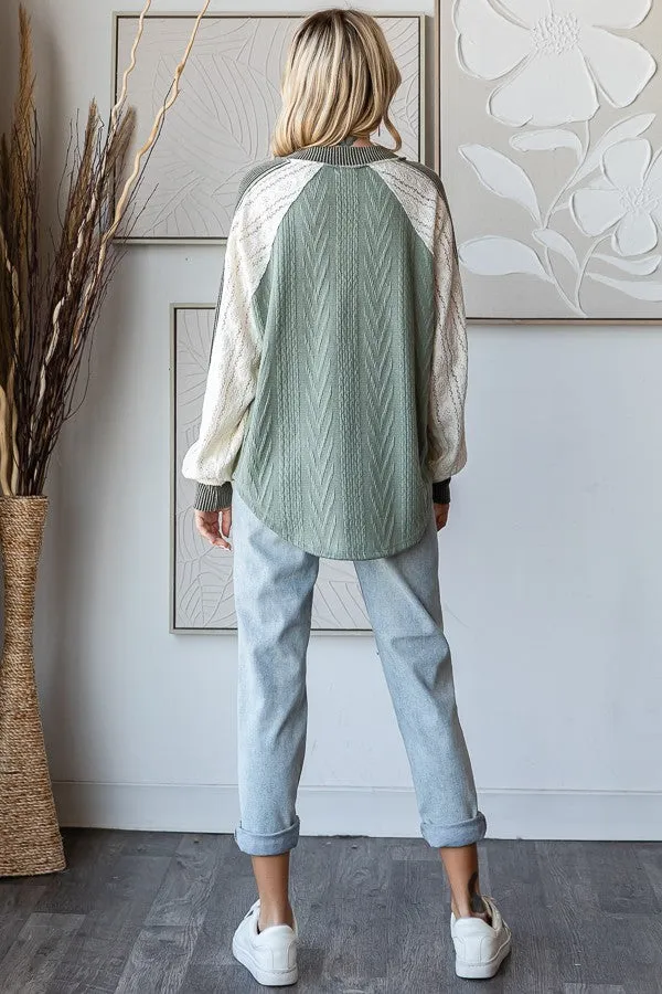 Ribbed Lace Fusion Top