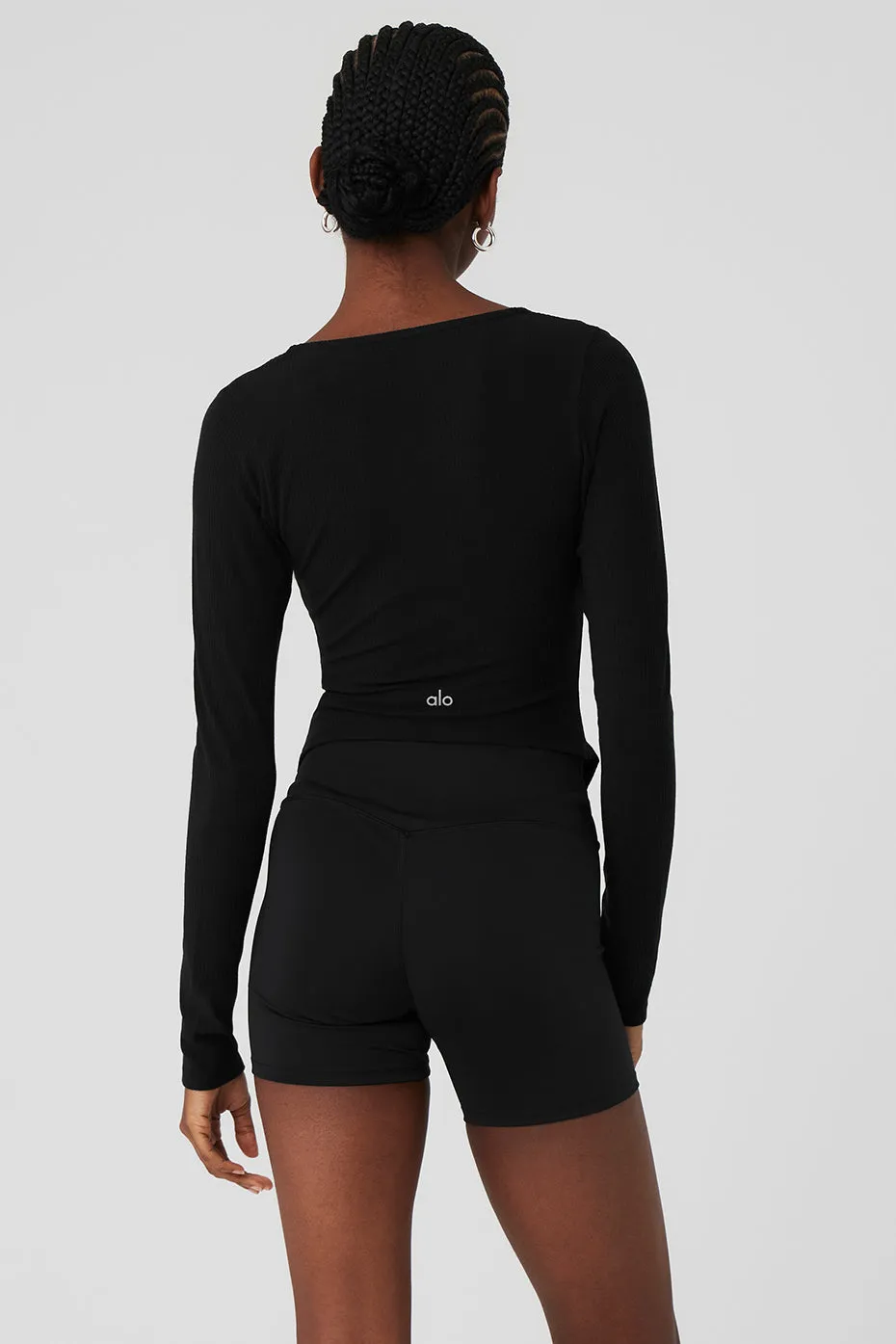Ribbed Stardust Long Sleeve - Black