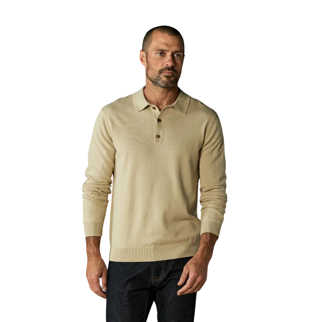 Robles Knit Long Sleeve Polo - Oatmeal