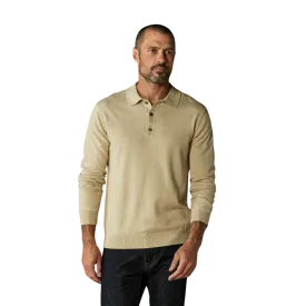 Robles Knit Long Sleeve Polo - Oatmeal
