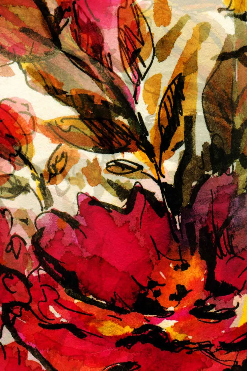 SAMPLE SALE - Free Spirit Grace Floral Red Boho Fall Shift Dress - Women