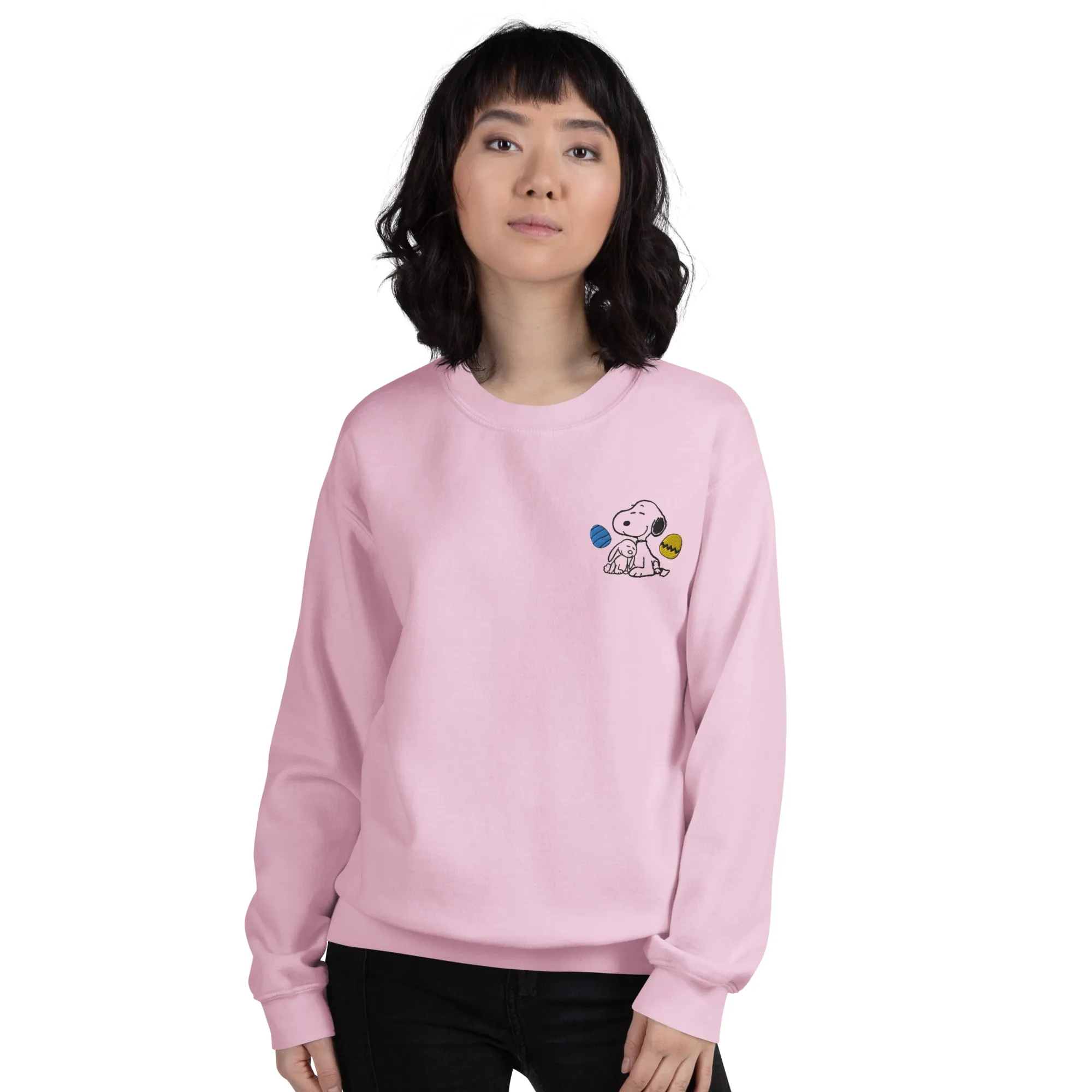 Snoopy Easter Eggs Embroidered Crewneck Sweatshirt