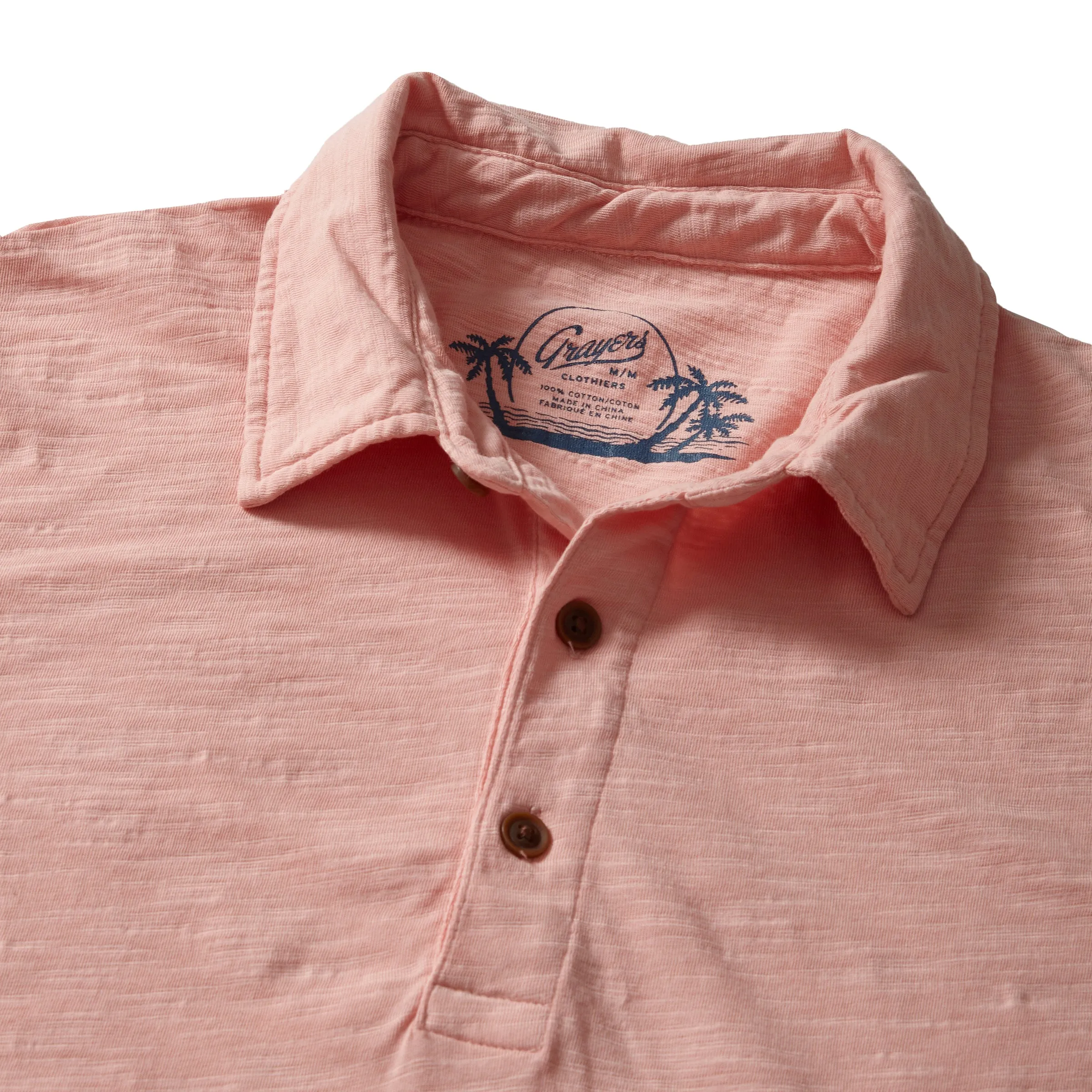 South Bay Slub Jersey Polo  - Coral Cloud