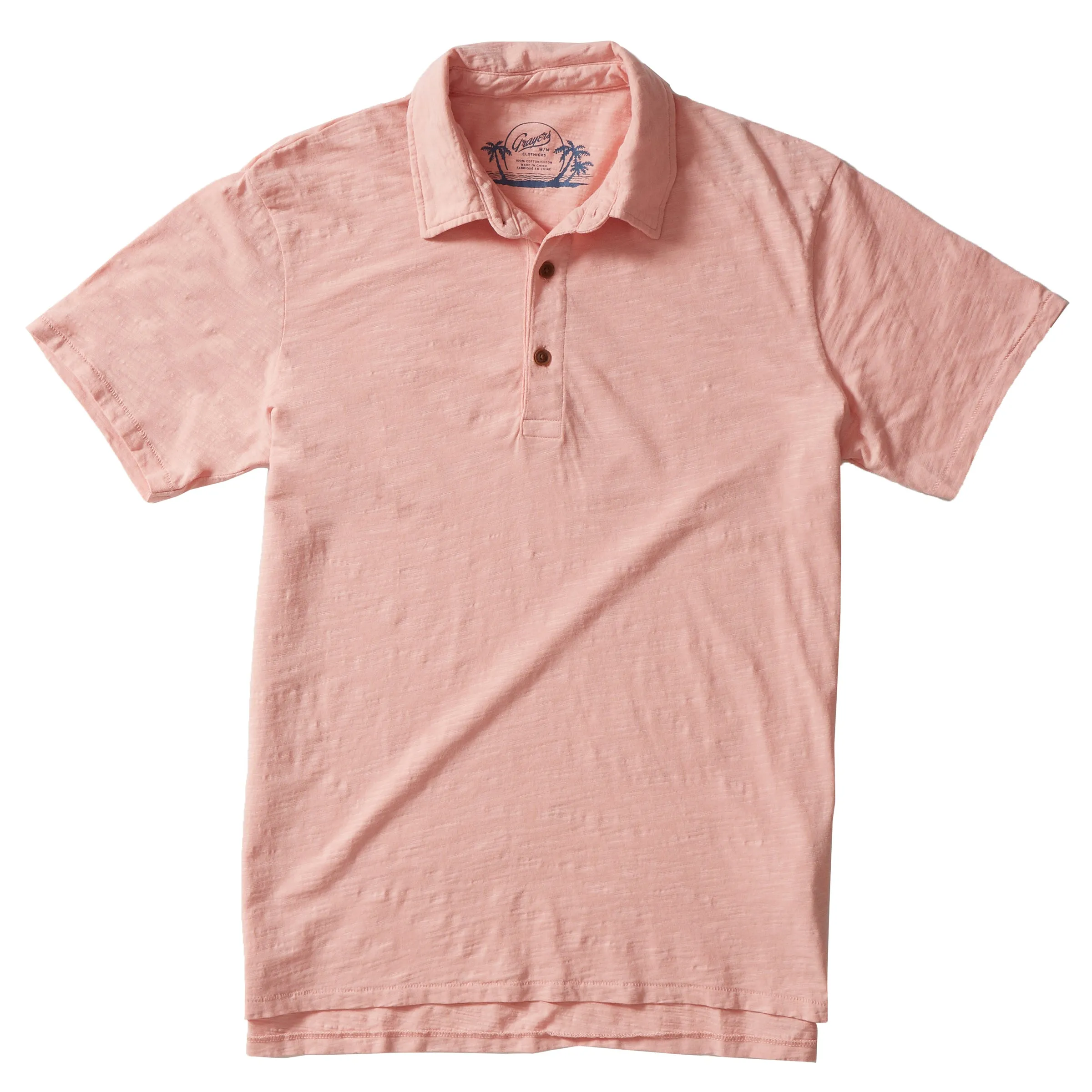 South Bay Slub Jersey Polo  - Coral Cloud