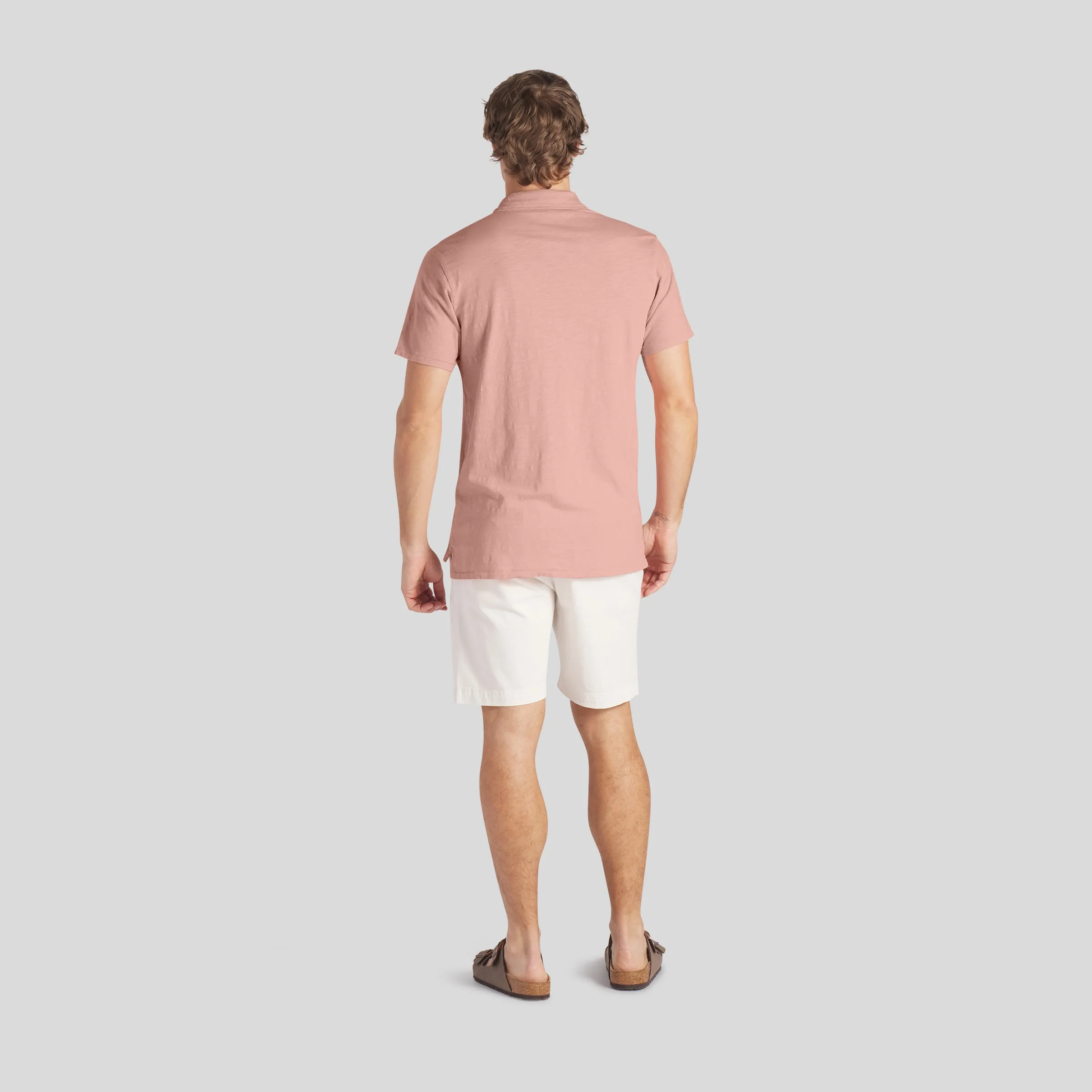 South Bay Slub Jersey Polo  - Coral Cloud
