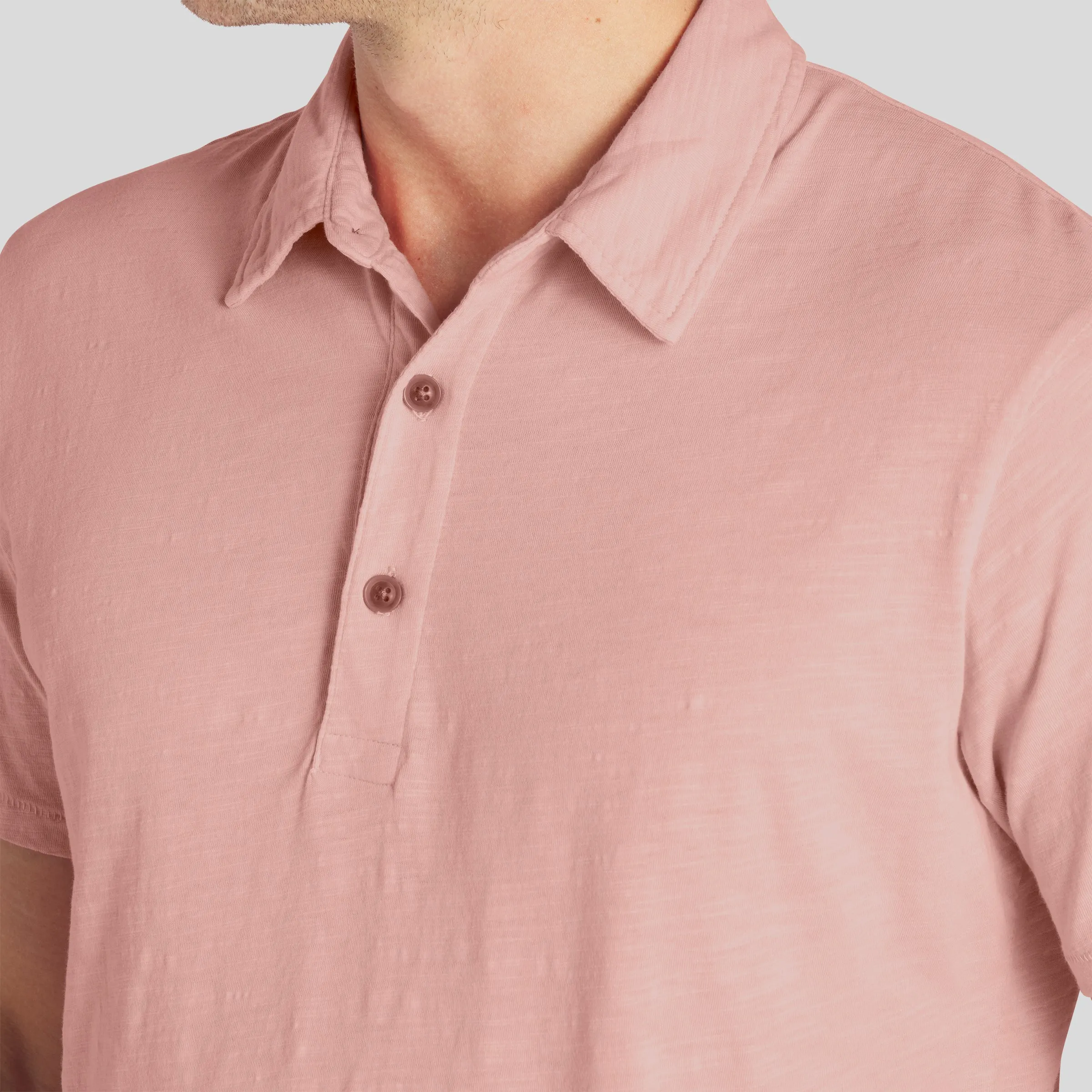 South Bay Slub Jersey Polo  - Coral Cloud