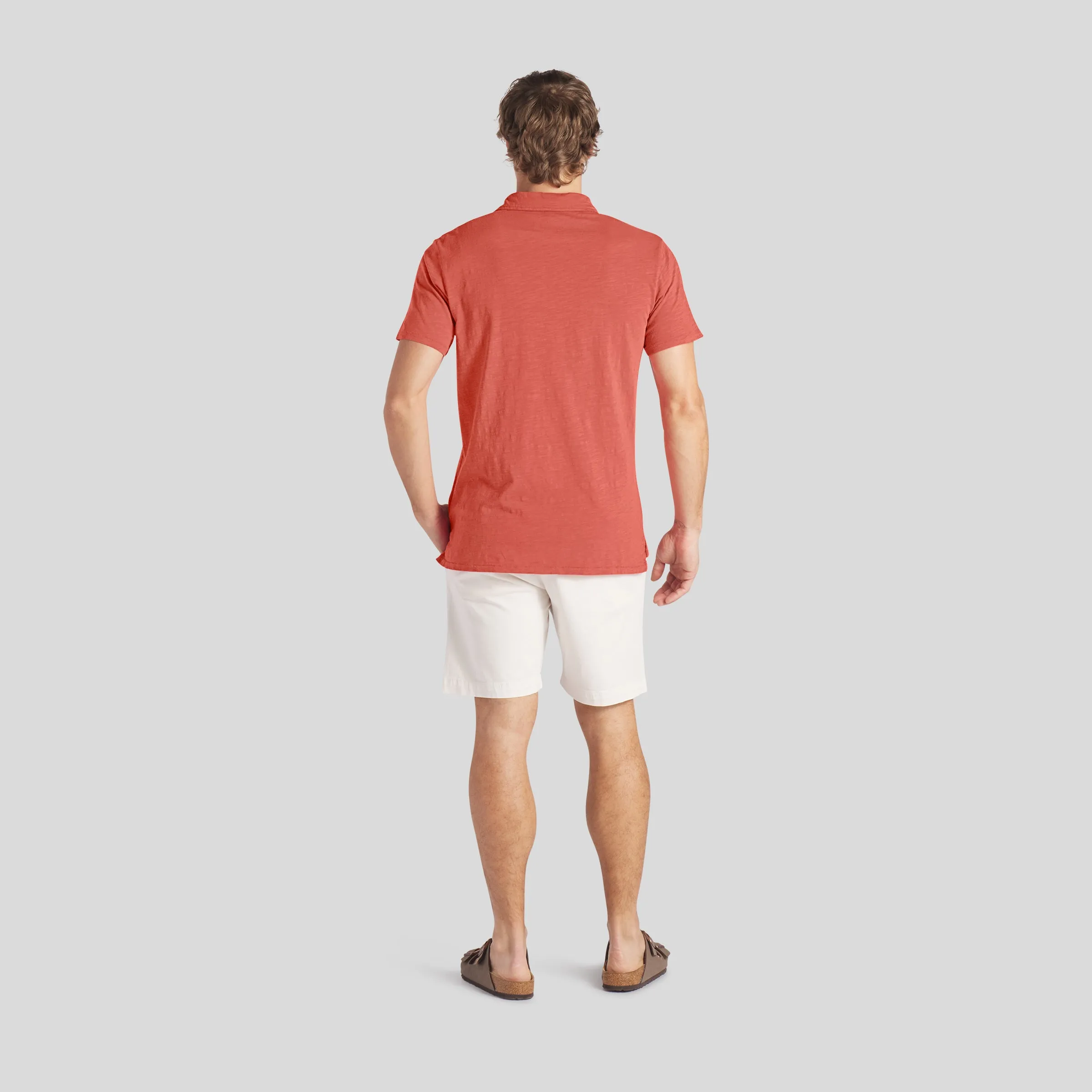 South Bay Slub Jersey Polo - Terra Cotta