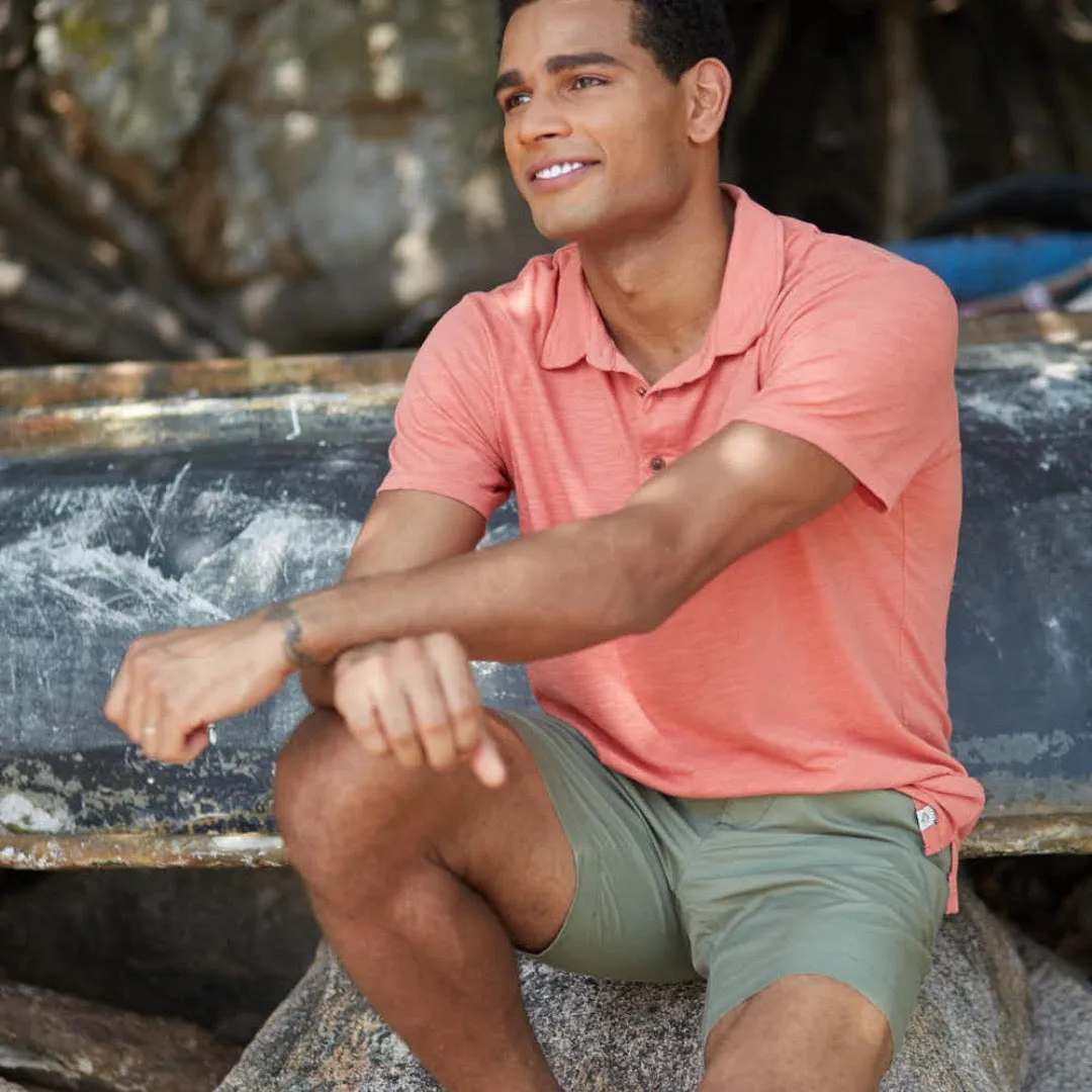 South Bay Slub Jersey Polo - Terra Cotta