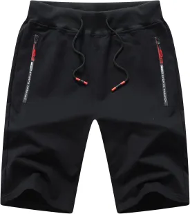 Tansozer Mens Athletic Shorts with Zip Pockets