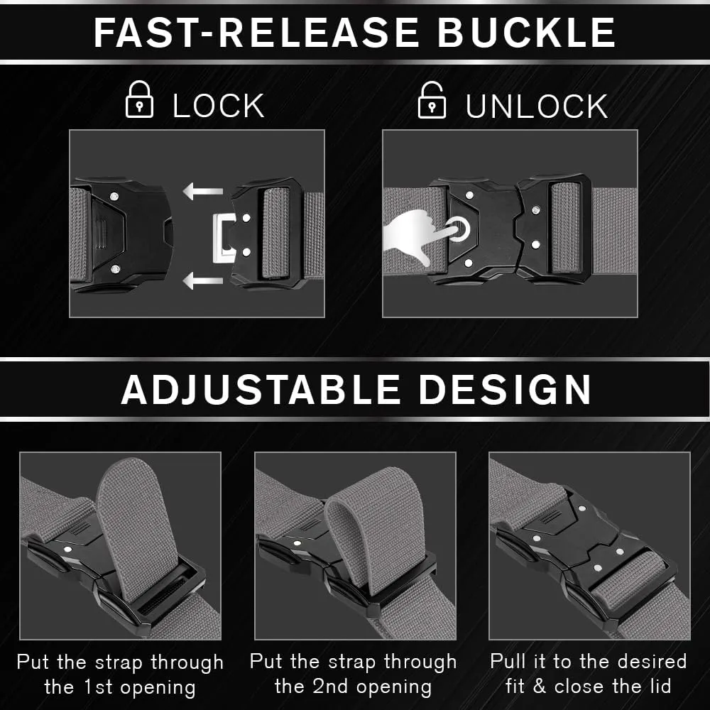 TECEUM Tactical Belt  Heavy-Duty & Quick Release  Military, Work, Rigger, Duty & Utility Belt for Men