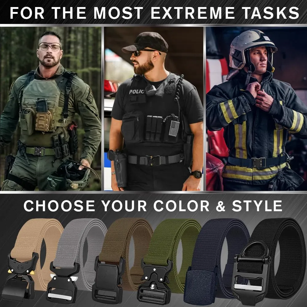 TECEUM Tactical Belt  Heavy-Duty & Quick Release  Military, Work, Rigger, Duty & Utility Belt for Men