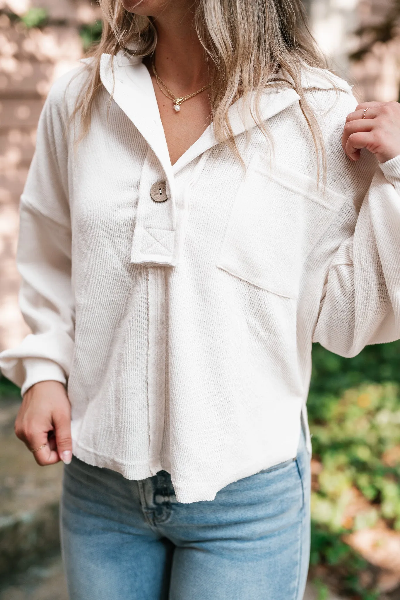 Think Of Me Oversized Top - Cream