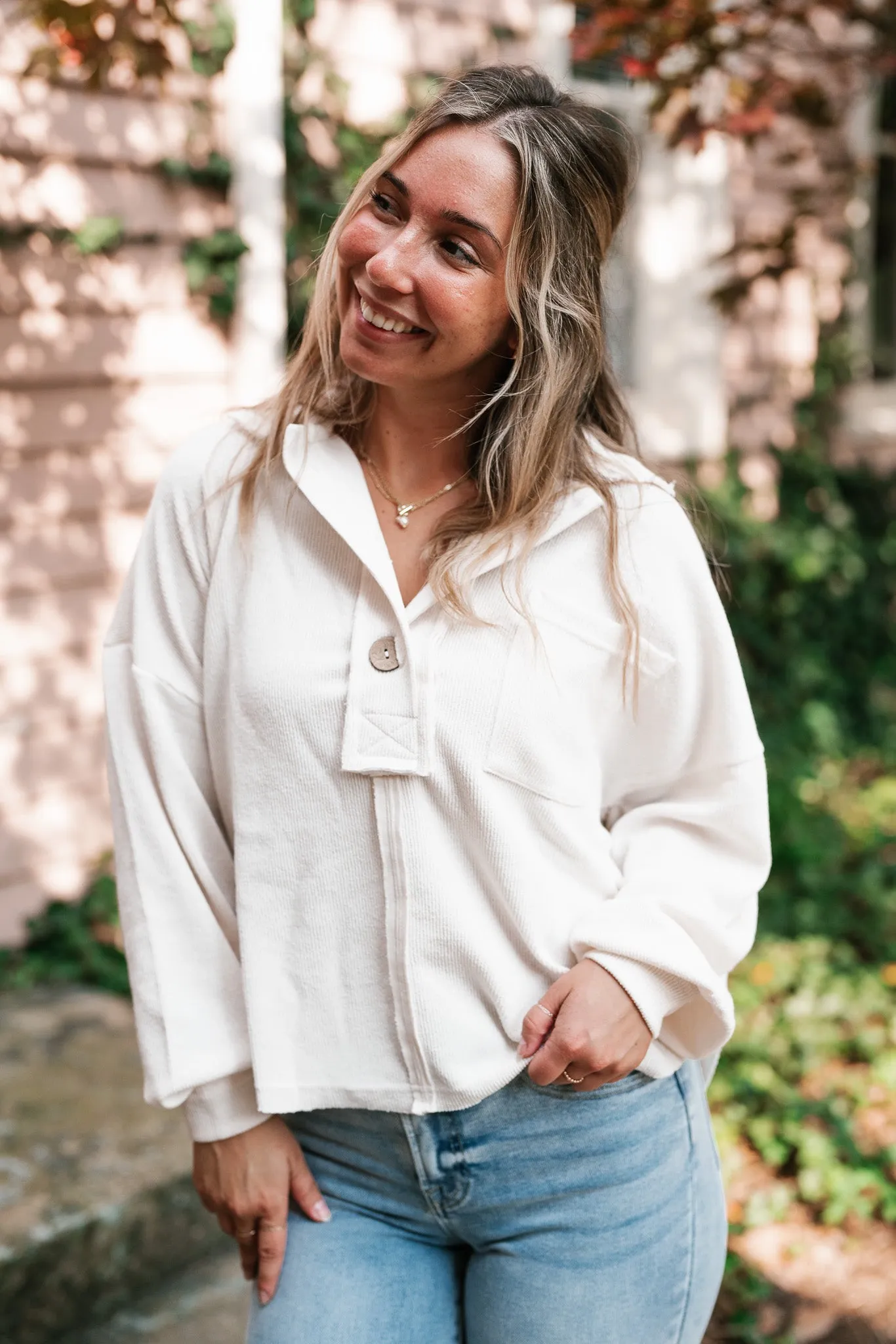 Think Of Me Oversized Top - Cream