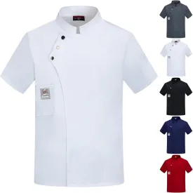 Unisex Chef Coat - Breathable, Comfortable - Short Sleeves, Button Closure - Kitchen, Restaurant, Hotel Uniform