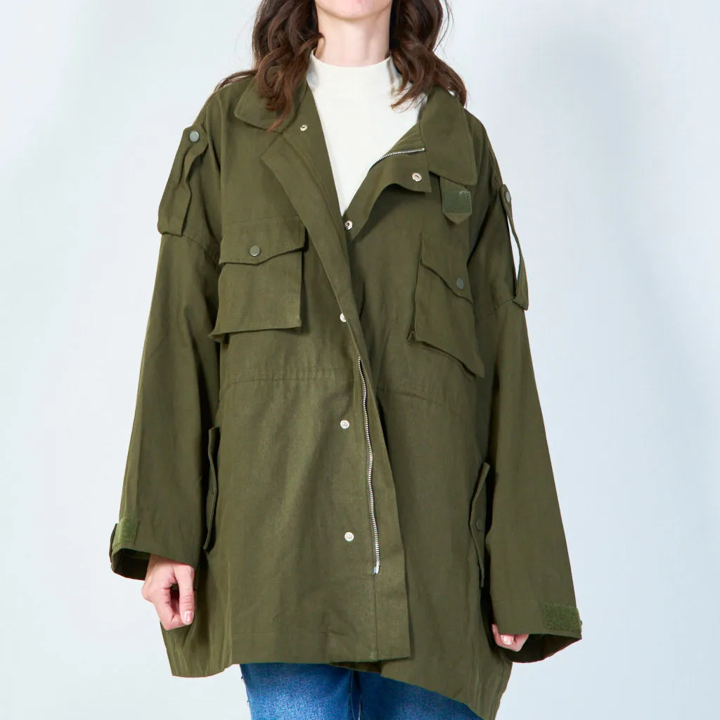Utility style jacket with multiple pockets wholesale