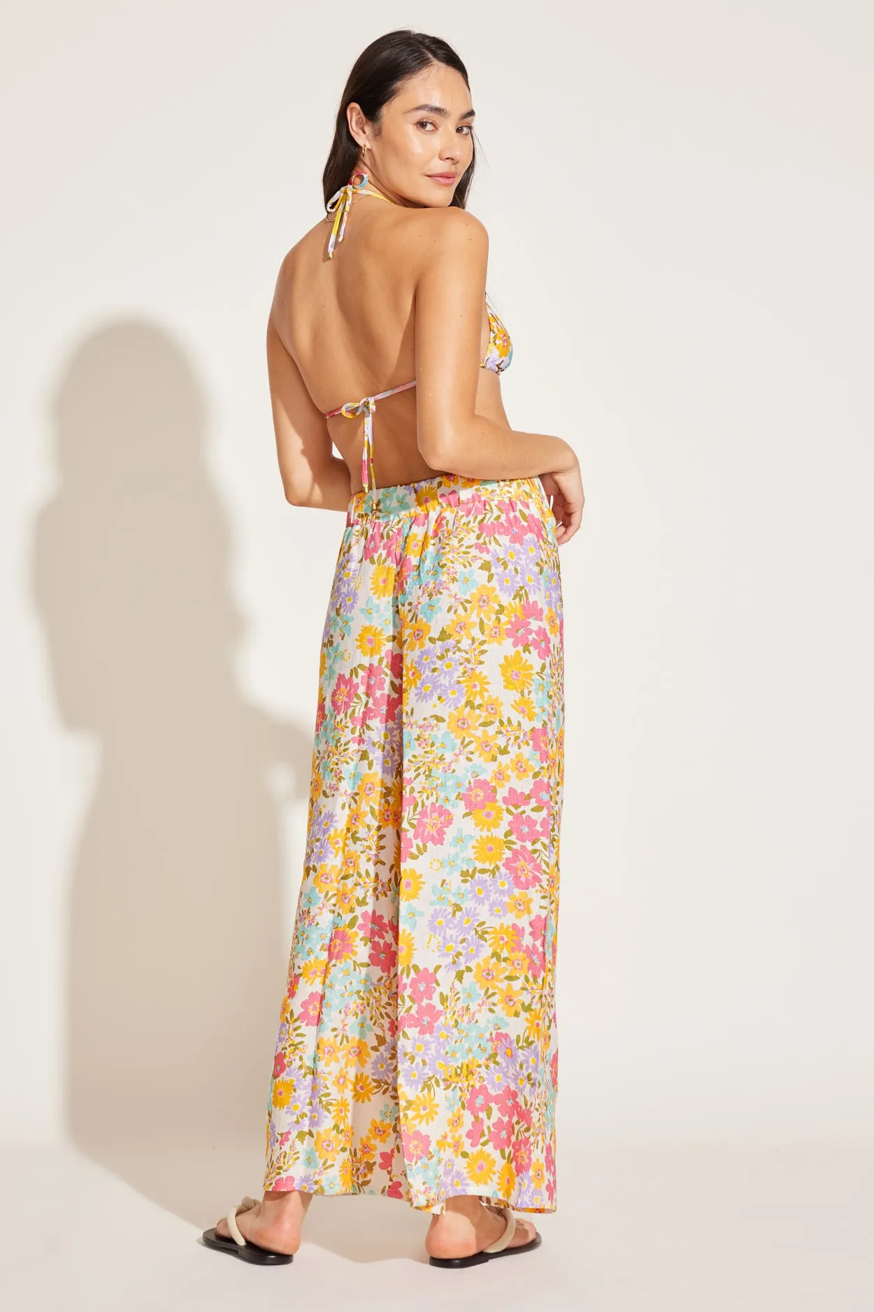 VITAMIN A TALLOWS LINEN WIDE LEG PANT - WILDFLOWER