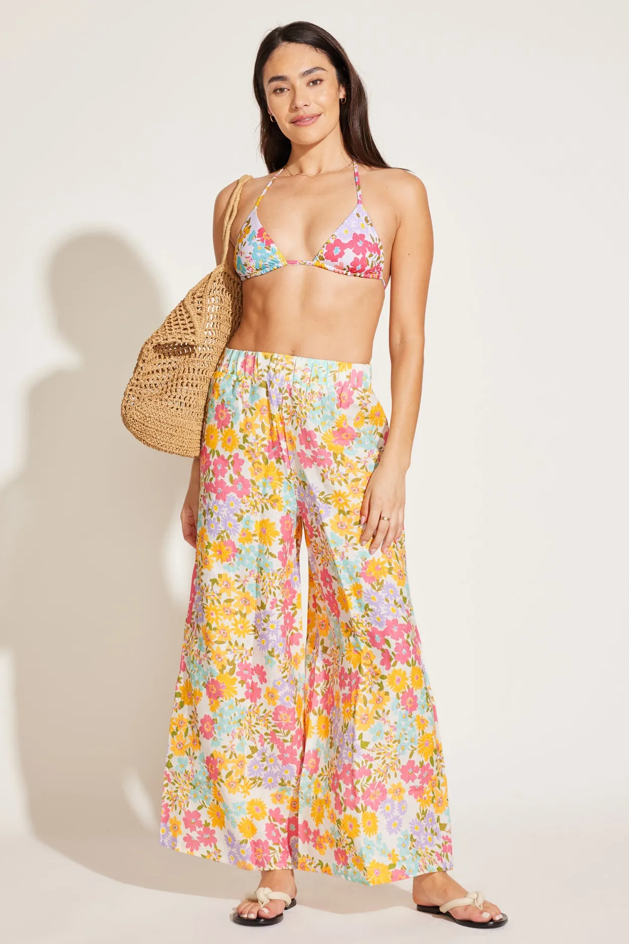VITAMIN A TALLOWS LINEN WIDE LEG PANT - WILDFLOWER