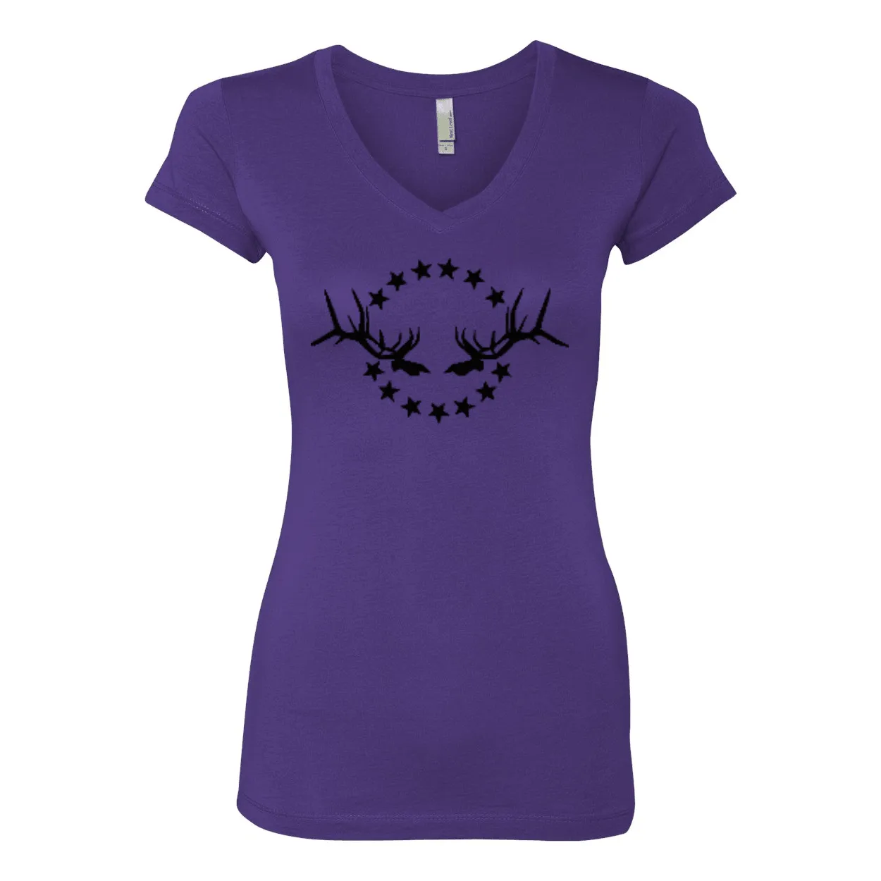 Women's V-Neck T-Shirt: Simple Black Logo