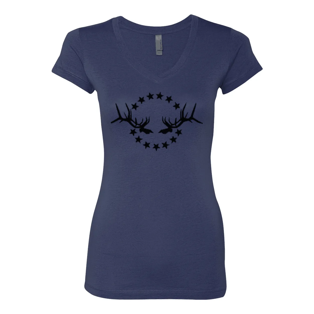 Women's V-Neck T-Shirt: Simple Black Logo