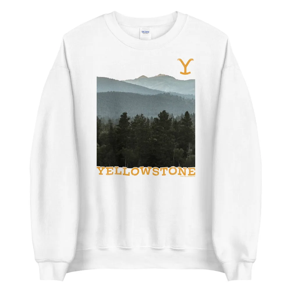 Yellowstone Scenery Fleece Crewneck Sweatshirt